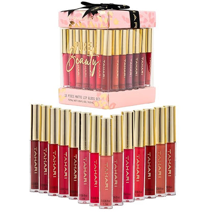 Tahari 15pc Lip Gloss Set – Lip Glosses for Women and Girls, Long-Lasting Color Lip Gloss Collection with Rich Varied Shades (Glitz)