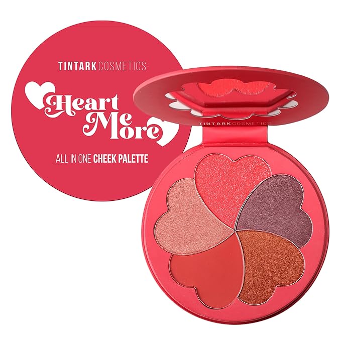 Matte and Highlighter Blush Palette, Cheek Blush Makeup, Bright Pink Blush Powder, Rose Magenta Peach Red, Talc Free