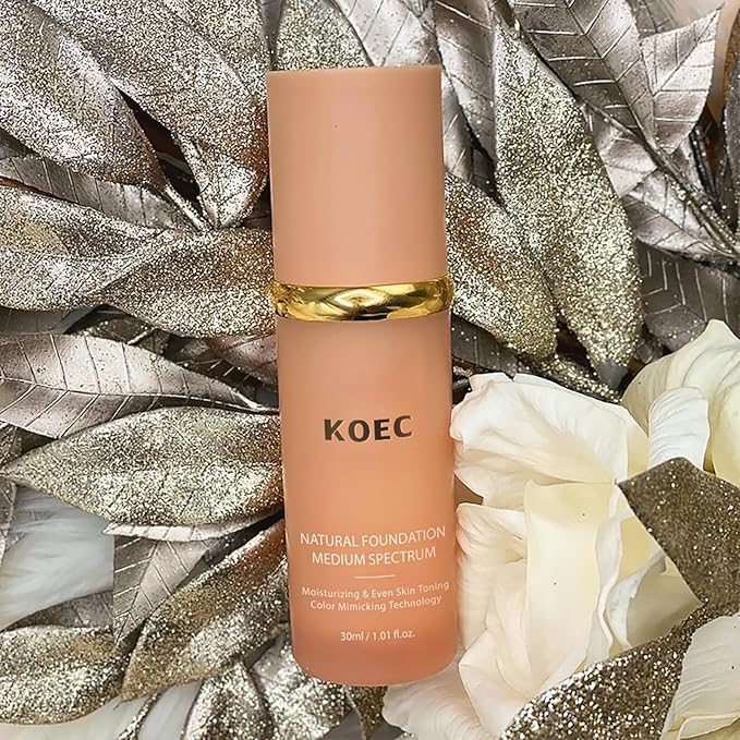 4 IN 1 Match Skin Color Changed Liquid Foundation, Full Coverage Flawless Base Nude Face Liquid Cover Concealer,Medium Spectrum,Long Wearing & Waterproof,Moisturizing with SPF 50+ Foundation