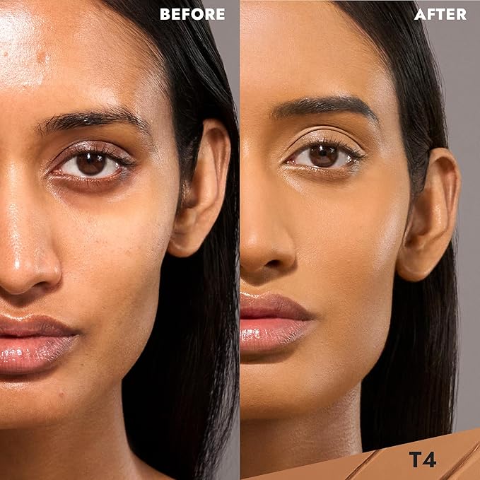 COVER FX Complete Coverage Kit: Total Cover Cream Foundation - Shade T4 + Custom Cover Blending Brush