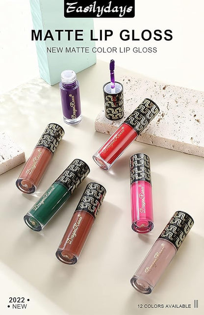 Matte Liquid Lipstick for Women, Warm Taupe Long Lasting Waterproof Lip Gloss, Non-Fading Nude/Purple Halloween Lipstick Lip Tint Makeup labiales mate 24 horas originales (#11 Warm Taupe)