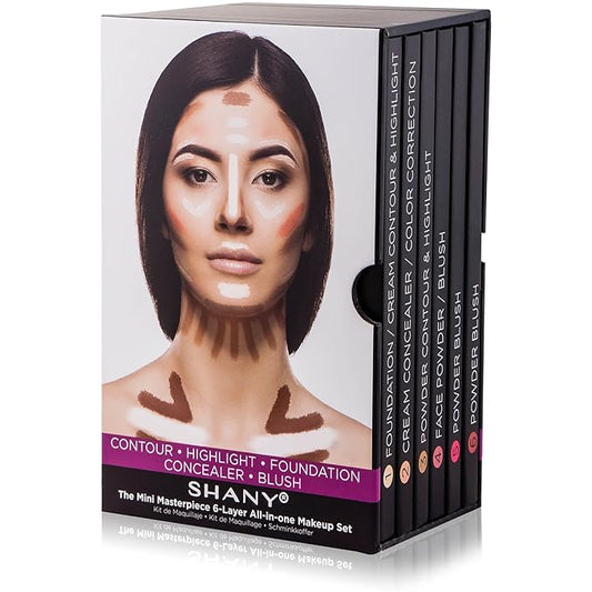 SHANY The Mini Masterpiece 6 Layers Makeup Foundation, Concealer, Camouflage, Contour, Blush and Face Cosmetics - 6 Make up Kits Palettes