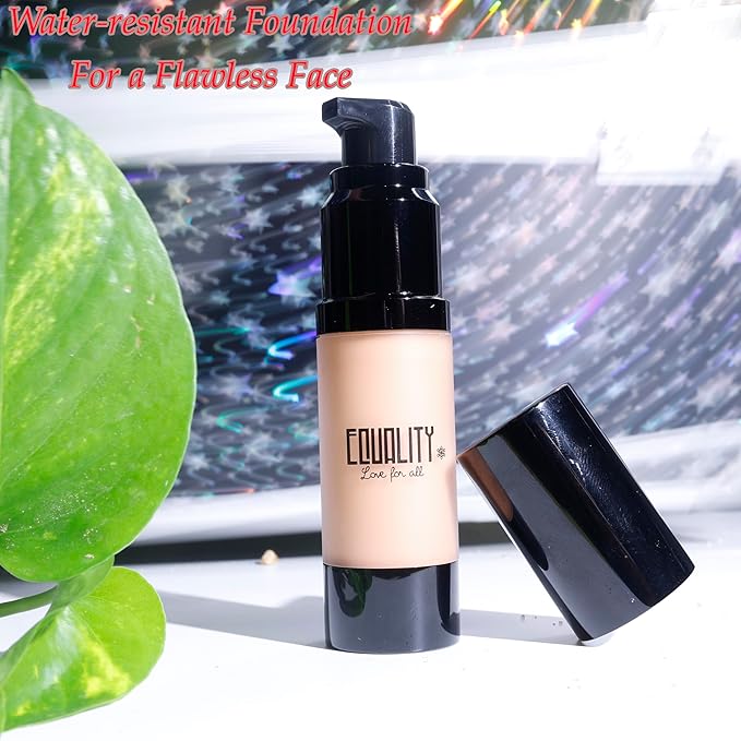 EQUALITY HI-DEF Foundation, Water resistant, Medium to Full coverage, Dewy finish non-matt, 12 hour wear Shine control, Cruelty Free, Paraben Free, 18ml/0.61 US Fl Oz - N75