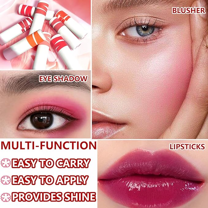 Lip Tint Stain Set,Mini Velvet Lip Tint Watery Lip Stain Long Lasting Waterproof Moisturizing Lip & Cheek Tint,Hydrating,Natural Glossy Liquid Lipstick Lip Gloss Kits for Women (set J)