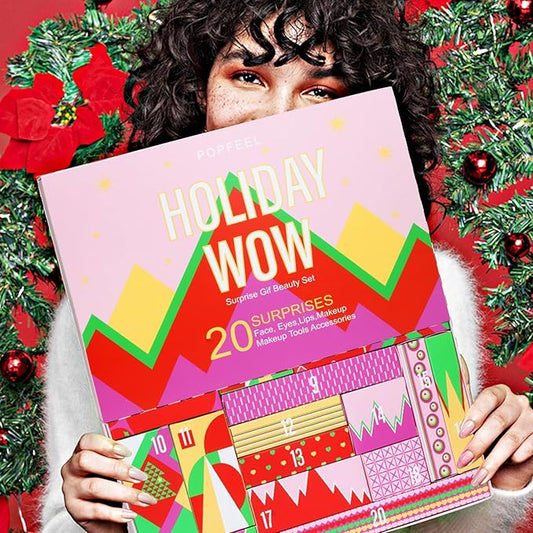 PHOEBE Makeup Advent Calendar Christmas Gifts Teenage Girls All-in-one Makeup Kit Surprise Gift Christmas Countdown Calendar Gifts Include Lip Gloss, Foundation, Concealer, Mascara, Eyebrow Pencil