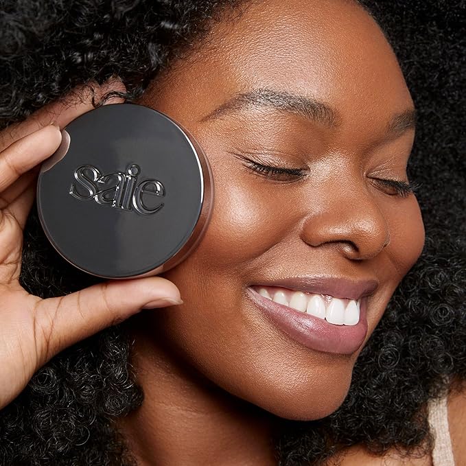 Saie Airset Radiant Loose Setting Powder - Weightless Face Powder to Set, Smooth + Diffuse Face Makeup - Formulated with Hydrating Squalane - Translucent Deep (0.14 oz)