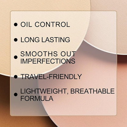 Waterproof Setting Powder, Poreless Pressed Face Powder,Lightweight,Long-Lasting,Oil Control Makeup Powder,Translucent