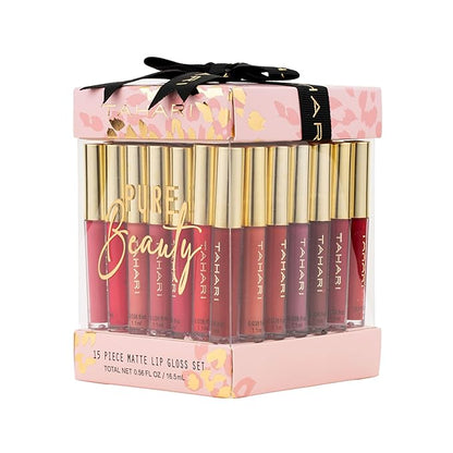 Tahari 15pc Lip Gloss Set – Lip Glosses for Women and Girls, Long-Lasting Color Lip Gloss Collection with Rich Varied Shades (Glitz)