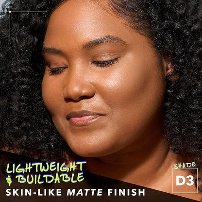 COVER FX Power Play Foundation - Shade D3 - Buildable Full Coverage - Waterproof Sweat-Proof Transfer-Proof - Natural Matte Finish - All Skin Types