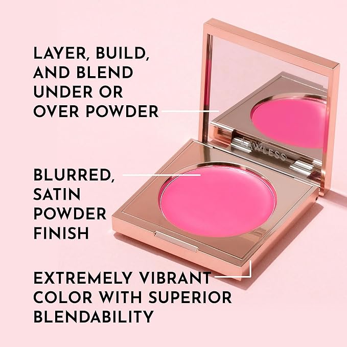 Pinch My Cheeks Soft-Blur Cream Blush - Valentine - Premium Blush with Natural Ingredients to Re-Energize and Protect the Skin While Imparting a Soft, Cloudy Finish - 0.18 oz