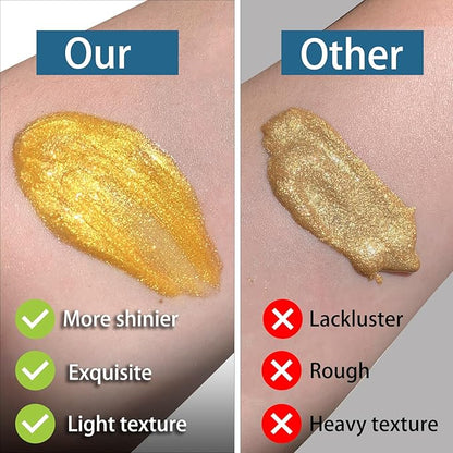 Liquid Illuminator Body Oil Glitter Waterproof 30ml Gold Glotion Highlighter Makeup Face Luminizer Moisturizing Light Shimmering Glow Non-sticky Long-lasting