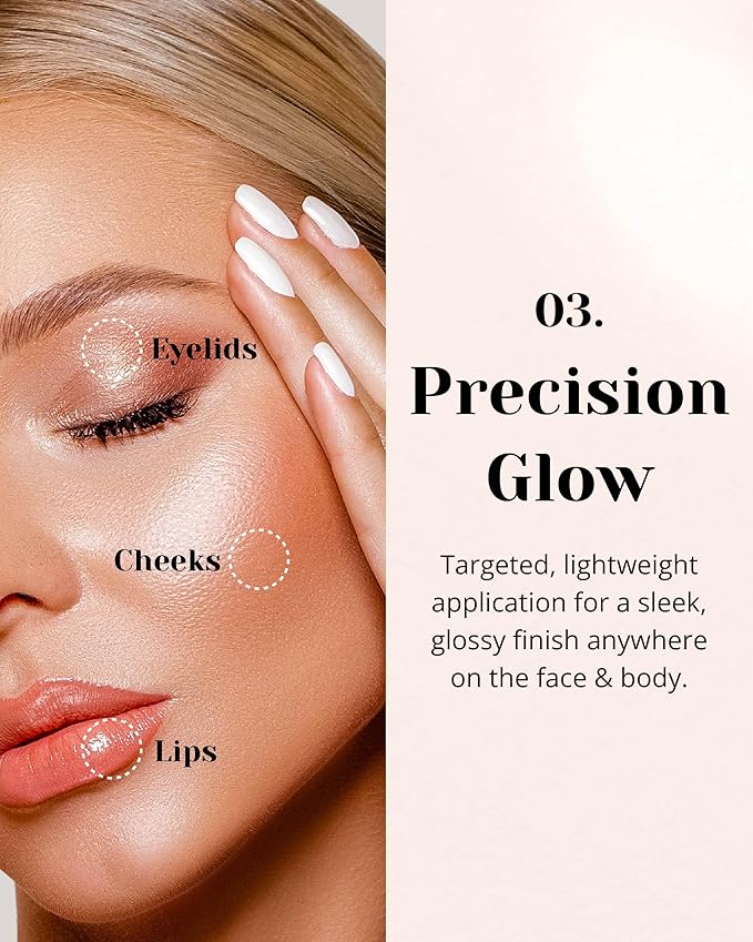 Glint Liquid Gel Highlighter (Glitter Veil, 0.1oz) - Multi-Use Face & Body Gloss for Smooth Glow, Long-Lasting Illuminator Balm for Healthy Radiance. Korean Makeup. Eyes, Cheeks