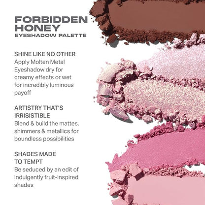 MORPHE Forbidden Honey Artistry Palette - Foil-Effect Eyeshadow Palette with Matte, Shimmer & Foil Finishes - Pink & Chocolate Eyeshadow with Luminous Payoff (0.35 oz)