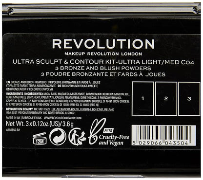 Makeup Revolution Ultra Sculpt and Contour Kit Ultra Light/Med C04, Mixed, 10.8 g (Pack of 1)