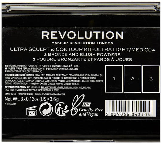Makeup Revolution Ultra Sculpt and Contour Kit Ultra Light/Med C04, Mixed, 10.8 g (Pack of 1)
