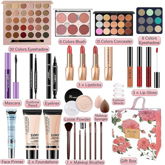 Makeup Set for Women, Makeup Kit for Beginners Teen Girls, Makeup Gift Set for Teens, Makeup Kit for Girls, Eyeshadow Palette, Lip Gloss, Face & Eye Make up