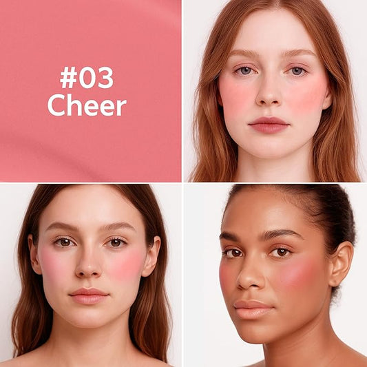 FV Liquid Blush, Long Lasting Buildable Cream Cheek Tint with High-Pigment Color, Weightless Blendable Formula for Natural Dewy Finish (cheer)