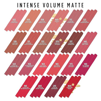 L'Oreal Paris Colour Riche Intense Volume Matte Lipstick, Lip Color Infused with Hyaluronic Acid for up to 16hr All Day Comfort, Le Rouge Avant-Garde, 0.06 oz