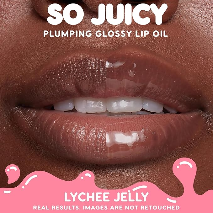 ColourPop So Juicy Plumping Glossy Lip Oil - Hydrating & Plumping Lip Oil with a Sheer Wash of Non-Sticky Color - Infused with Peptides, Ceramides & Ginger - Hits Diff (0.29)