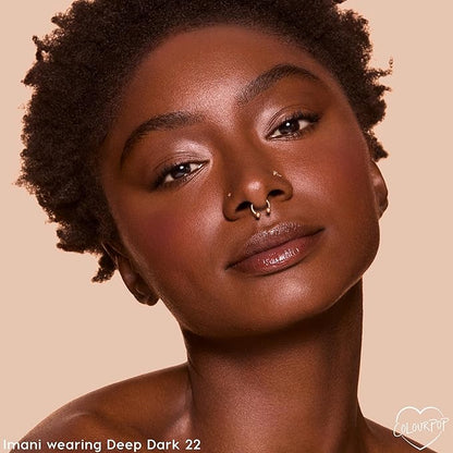 ColourPop Pretty Fresh Tinted Foundation Stick - Balm to Cream Foundation with Light to Medium Coverage - Infused with Hydrating Hyaluronic Acid, Peptides & Niacinamide - Deep Dark 22 (0.29 oz)