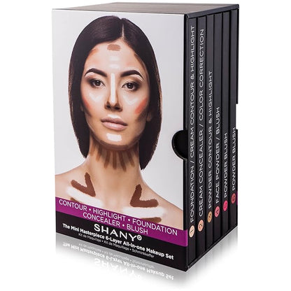 SHANY The Mini Masterpiece 6 Layers Makeup Foundation, Concealer, Camouflage, Contour, Blush and Face Cosmetics - 6 Make up Kits Palettes