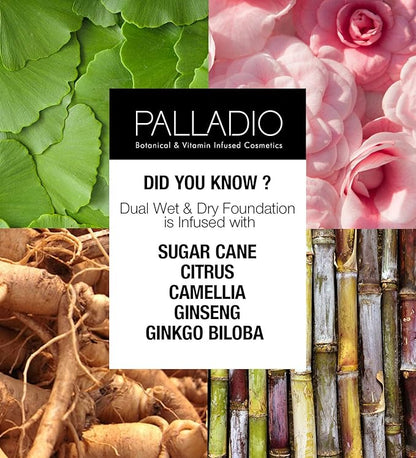 Palladio Dual Wet and Dry Foundation Refill Pan with Sponge, Squalane Infused, Apply Wet for Maximum Coverage or Dry for Light Finishing and Touchup, Minimize Fine Lines, All day Wear (IVORY MYRRH)