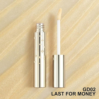 FOCALLURE High Shine Glitter Lip Gloss,Hydrates and Soothes Lips for a Gorgeous,Delivers a Non-sticky Glossy finish,Long-lasting Shine & Fuller-looking Lip Makeup,GD02 LUSTFORMONEY