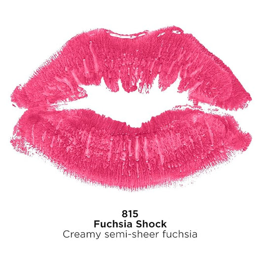 Revlon Super Lustrous Lipstick, Creamy Formula For Soft, Fuller-Looking Lips, Moisturized Feel, Fuchsia Shock (815), 0.15 oz