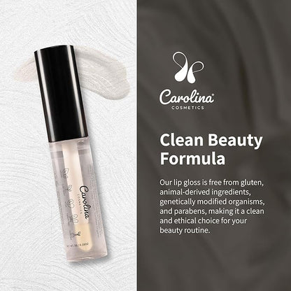 Clear Quartz Lip Gloss with Sunflower Seed Oil - Hydrating, Vegan, Non-Sticky - With Cacao & Grape Seed Oils - 5g/0.18oz