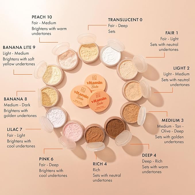 The Beauty Crop Vitamin Babe Setting Powder - Talc-Free Loose Powder for Flawless Finish - Banana Shade - 8.0g/0.27 oz