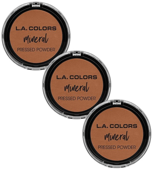 L.A. COLORS Mineral Pressed Powder, Mocha CMP383 (Pack of 3)