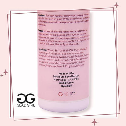 GladGirl Wipe and Wink Oil-Free Makeup Remover Formulated for Eyelash Extensions and Natural Lashes, 100 ml