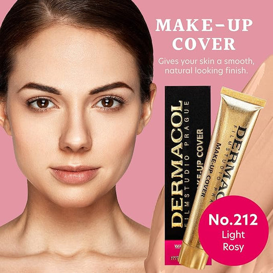 Dermacol - Full Coverage Foundation, Liquid Makeup Matte Foundation with SPF 30, Waterproof Foundation for Oily Skin, Acne, & Under Eye Bags, Long-Lasting Makeup Products, 30g, Shade 212