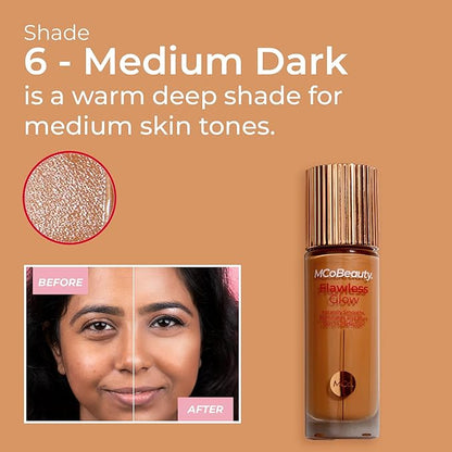 MCoBeauty Flawless Glow Luminous Skin Filter, 6 Medium Dark, Healthy Glow with Natural Radiance, Vegan, Cruelty Free Cosmetics
