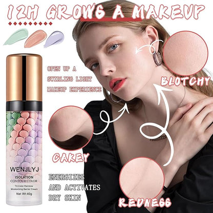 One Step Color Corrector,Isolation Cream,Moisturizing Concealer Foundation,Invisible Pore Makeup Primer,Oil Control Color Correcting for Women