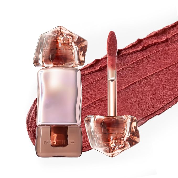 Mistine Cream Lip Gloss Thai latte Long Lasting Lip Gloss Non-sticky Silk Smooth Mist Matte Finish Lip Tint Gloss C04 Pomegranate Soda 0.1 fl oz 1 Count