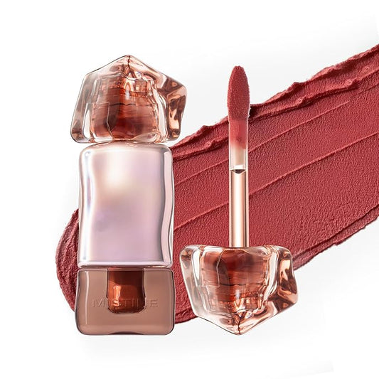 Mistine Cream Lip Gloss Thai latte Long Lasting Lip Gloss Non-sticky Silk Smooth Mist Matte Finish Lip Tint Gloss C04 Pomegranate Soda 0.1 fl oz 1 Count