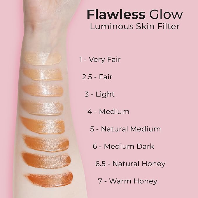 MCoBeauty Flawless Glow, Luminous Skin Filter, 7, Blurs and Smooths, Dewy Finish, 4-in-1 Multi-Tasking Formula, Vegan, Cruelty Free Cosmetics