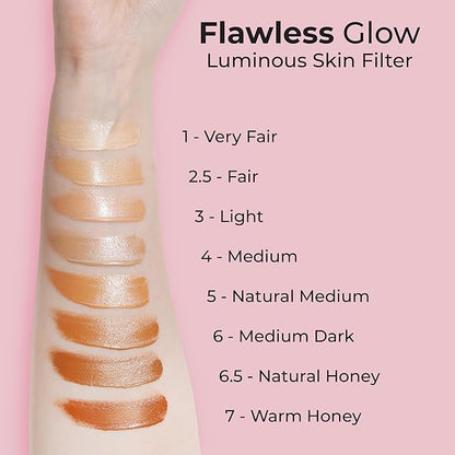 MCoBeauty Flawless Glow, Luminous Skin Filter, 7, Blurs and Smooths, Dewy Finish, 4-in-1 Multi-Tasking Formula, Vegan, Cruelty Free Cosmetics