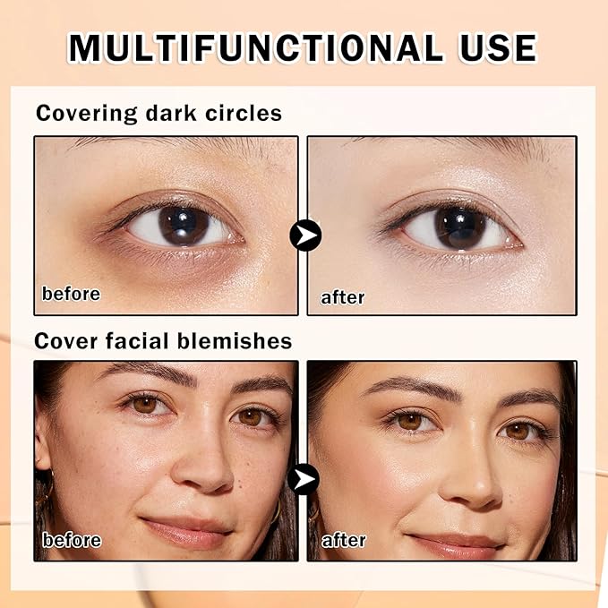 Under Eye Concealer for Dark Circles Color Correcting,Pro Concealer Full Coverage Tattoo Cover up Makeup,Under Eye Brightener,Long-lasting Corrector de Ojeras (02 Honey Kissed)