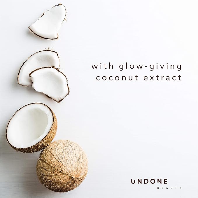 Undone Beauty Unfoundation Light Coverage Glow Tint Foundation with Coconut for Natural, Dewy Deep Neutral Glow - Enhances Face Shape, Cheeks, & Jawline - Toasted Almond Medium Dark