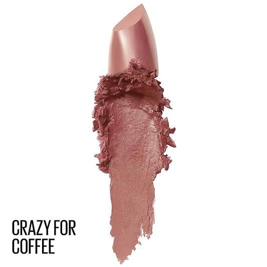 Maybelline Color Sensational Lipstick, Lip Makeup, Cream Finish, Hydrating Lipstick, Crazy for Coffee, Nude Pink ,1 Count