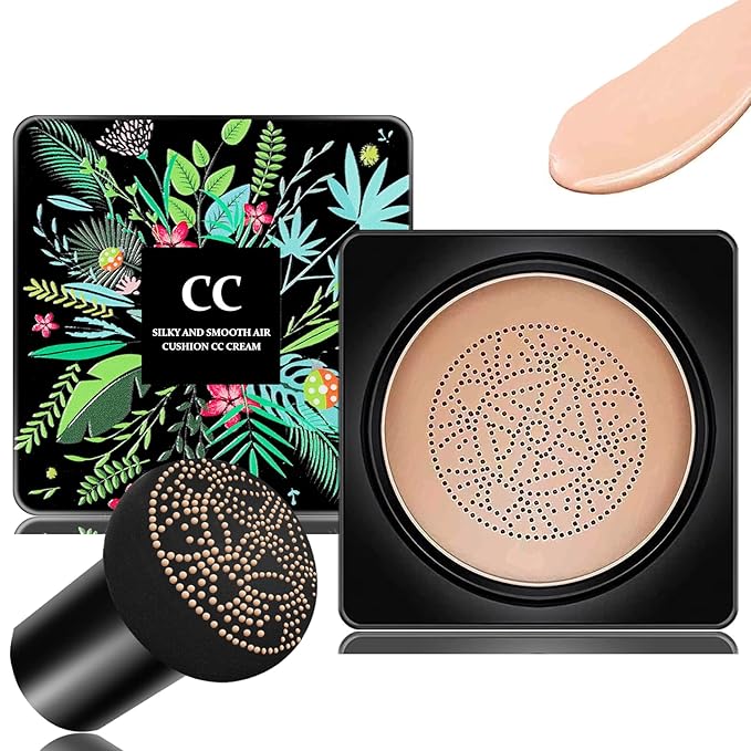 Mushroom Head Air Cushion & BB Cream CC Cream Liquid Foundation Concealer - Lasting, Moisturizing Makeup Base for Even Skin Tone - Natural Finish