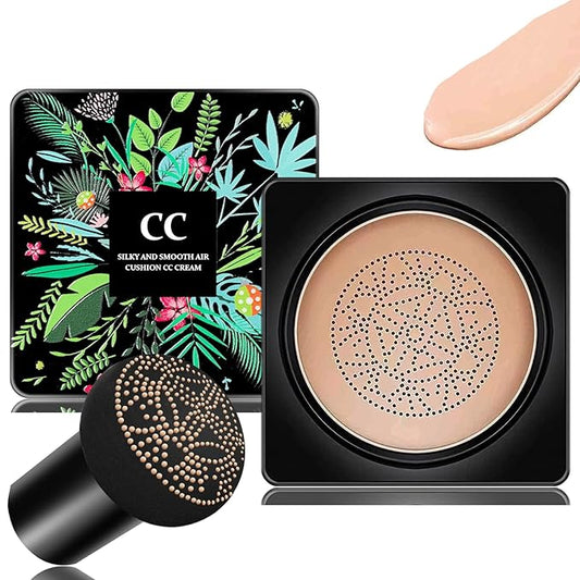 Mushroom Head Air Cushion & BB Cream CC Cream Liquid Foundation Concealer - Lasting, Moisturizing Makeup Base for Even Skin Tone - Natural Finish