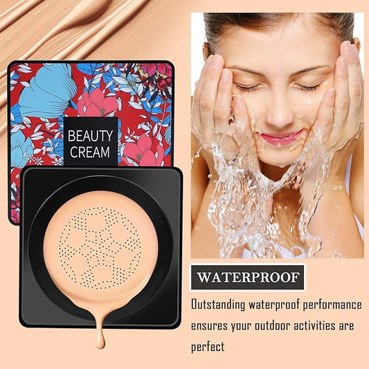 Mushroom Head Air Cushion BB Cream Even Skin Tone Makeup Base PrimerConcealer Lasting Nude Makeup Moisturizing Brightening Pigment CC Liquid Foundation (C-natural)