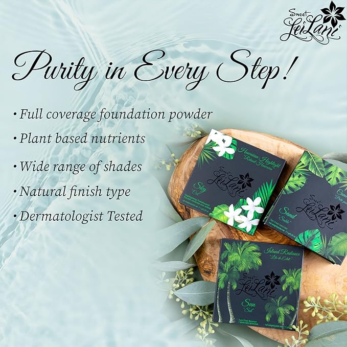 Sweet LeiLani Translucent Setting Powder Mineral Finishing Powder- Face Powder Makeup and Matte Long Lasting Pressed Powder Compact | Sky |