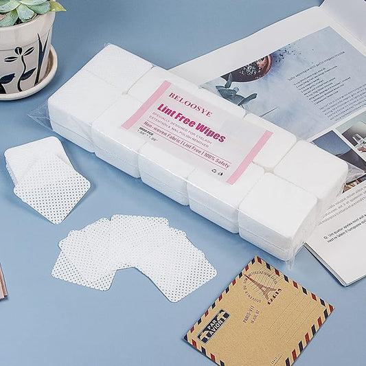 1000 PCS Lint Free Nail Wipes,Eyelash Extension Glue Wipes,Super Absorbent Soft Non-woven Fabric Adhesive Nail Polish Remover Wipe,Cleaning Pad Cloth for Lash Extension Supplies and Nail Polish Bottle