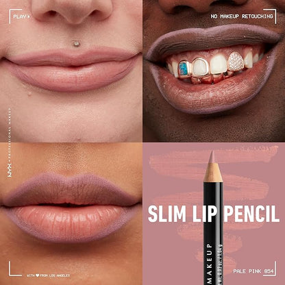 NYX PROFESSIONAL MAKEUP Slim Lip Pencil, Long-Lasting Creamy Lip Liner - Pale Pink
