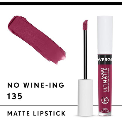 COVERGIRL Outlast Ultimatte One Step Liquid Lip Color, No Wine-ing, No Wine-Ing, 0.12 Fl Ounce