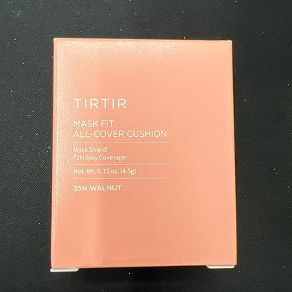 [*Mini Size*] TIRTIR All Cover Pink Cushion | Korean Cushion Foundation, (#35N Walnut, 0.15 Fl Oz)